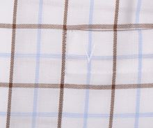 Koszula Marvelis Modern Fit Twill – luksusowa w brązową i jasnonieniebieską kostkę - ekstra długi rękaw (2)
