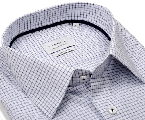 Koszula Eterna Modern Fit – w ciemnoniebieską kratkę - super długi rękaw