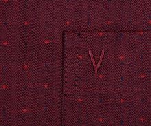 Koszula Marvelis Modern Fit – czerwono-fioletowa w jodełkę z wyszytym wzorem