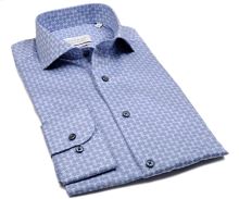 Koszula Eterna Slim Fit - z niebieskim kwadracikowym wzorem