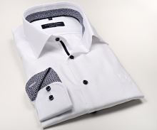 Koszula Casa Moda Comfort Fit Premium – biała z delikatną strukturą i stójką wewnętrzną - extra długi rękaw