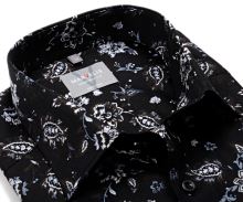 Koszula Marvelis Comfort Fit – designerska czarna w kwiatowy wzór