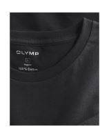 Czarny bawełniany podkoszulek Olymp z krótkim rękawem - okrągły dekolt - zestaw 4 szt.
