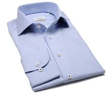 Koszula Eterna 1863 Slim Fit Two Ply - luksusowa jasnoniebieska z delikatnym wzorem