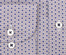 Koszula Eterna 1863 Comfort Fit Two Ply NEVER IRON - luksusowa w niebiesko-beżowe diamenciki