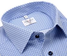 Koszula Marvelis Modern Fit - w małe kwadraciki w odcieniach niebieskiego - ekstra długi rękaw