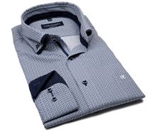 Koszula Casa Moda Comfort Fit Premium – w niebieskie prostokąciki i z podwójnym kołnierzem