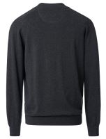 Bawełniany sweter na zamek z krótką stójką Casa Moda - antracytowy (2)