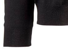 Sweter Olymp z wełny Merino - dekolt typu V - w kolorze czarnym
