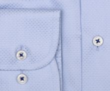 Koszula Eterna 1863 Modern Fit Two Ply - luksusowa jasnoniebieska z wyszytymi kwadracikami