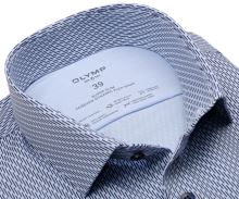 Koszula Olymp Super Slim 24/Seven – elastyczna z niebieskimi przerywanymi liniami