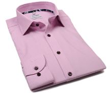 Koszula Olymp Level Five – różowa z wyszytym wzorem