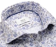 Koszula Eterna 1863 Slim Fit Two Ply - luksusowa designerska z niebiesko-beżowym wzorem
