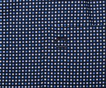 Koszula Olymp Modern Fit – granatowa z niebiesko-białymi kwadracikami - krótki rękaw