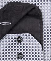 Koszula Venti Modern Fit – z czarno-szarymi kółkami, antracytową wewnętrzną stójką i mankietem (2)