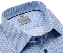 Koszula Olymp Comfort Fit – w niebieskie kwadraciki - krótki rękaw