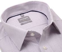 Koszula Olymp Comfort Fit – z wyszytym wzorem mauve - krótki rękaw