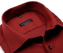 Koszula Eterna Modern Fit - czerwona z wyszytym niebieskim wzorem diamencików - extra długi rękaw