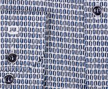 Koszula Olymp Super Slim – designerska w drobne niebieskie prostokąty - extra długi rękaw