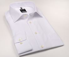 Koszula Olymp Comfort Fit Twill – biała, luksusowa i nieprześwitująca z diagonalną strukturą