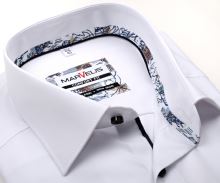 Koszula Marvelis Comfort Fit – biała z wewnętrzną stójką i plisą