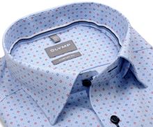 Koszula Olymp Comfort Fit – jasnoniebieska z strukturą w czerwono-niebieskie kwadraciki