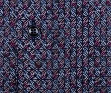 Koszula Olymp Luxor Modern Fit – niebiesko-fioletowa designerska z wzorem koł - krótki rękaw