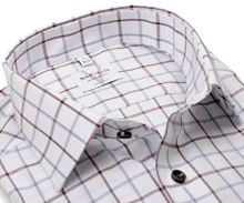 Koszula Marvelis Modern Fit Twill – luksusowa w ciemnoczerwoną i niebieską kostkę