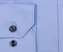 Luksusowa koszula Marvelis Body Fit Twill – jasnoniebieska z ciemnoniebieską wewnętrzną stójką i plisą
