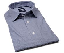 Koszula Olymp Modern Fit 24/Seven – luksusowa granatowa elastyczna w drobne prostokąciki (1)