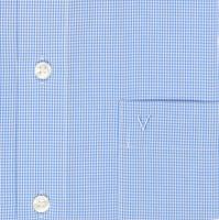 Koszula Marvelis Modern Fit – w jasnoniebieską kratkę - krótki rękaw