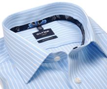 Koszula Olymp Modern Fit – w szerokie jasnoniebieskie paski - ekstra długi rękaw