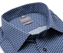 Koszula Olymp Comfort Fit – granatowa z niebiesko-białym wzorem pierścieni