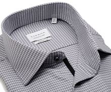 Koszula Eterna Comfort Fit - z antracytowym kwadratowym wzorem