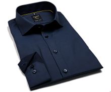 Koszula Olymp Super Slim – ciemnoniebieska z wpleconym wzorem