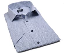 Koszula Olymp Comfort Fit – z niebieskim kwadratowym wzorem - krótki rękaw