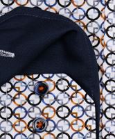 Koszula Venti Modern Fit – w niebiesko-pomarańczowe pierścienie z wewnętrzną stójką i mankietem