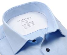 Koszula Marvelis Modern Fit Jersey – elastyczna jasnoniebieska w wyszytą kratę