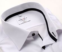 Koszula Marvelis Modern Fit – biała z czarną wewnętrzną stójką i mankietem