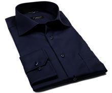Koszula Eterna Modern Fit Twill Cover - ciemnoniebieska luksusowa i nieprześwitująca