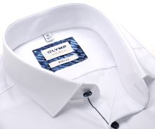 Koszula Olymp Level Five – biała z zdobioną plisą - extra długi rękaw