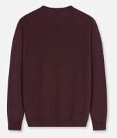 Sweter Olymp z wełny Merino - dekolt okrągły - bordowy (6)