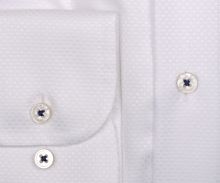 Koszula Eterna 1863 Slim Fit Two Ply - luksusowa biała z wyszytymi kwadracikami