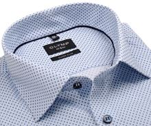 Koszula Olymp Super Slim – w niebieske nieregularne kołka - ekstra długi rękaw