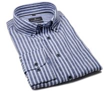Koszula Casa Moda Casual Fit – lniana w ciemnoniebieskie paski (1)