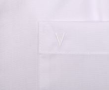 Koszula Marvelis Modern Fit – biała z granatową wewnętrzną stójką i plisą - extra długi rękaw