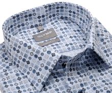 Koszula Olymp Comfort Fit – jasnoniebieska z niebiesko-beżowymi ornamentami