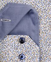 Koszula Venti Body Fit Stretch – z drobnym niebiesko-beżowym wzorem liści