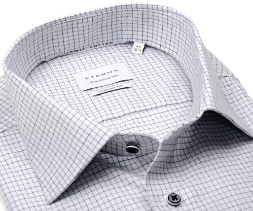 Koszula Eterna Dynamic Cotton Comfort Fit - w czarno-szarą kratkę Koszula Eterna Dynamic Cotton Comfort Fit - w czarno-szarą kratkę