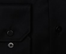 Koszula Eterna Comfort Fit Twill Cover - czarna luksusowa i nieprześwitująca - super długi rękaw